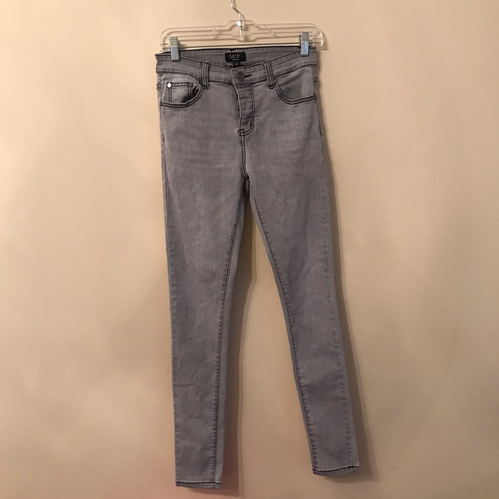 Boohoo Man Gray Skinny Jeans